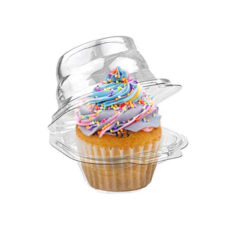 Clear clam shell cupcake container